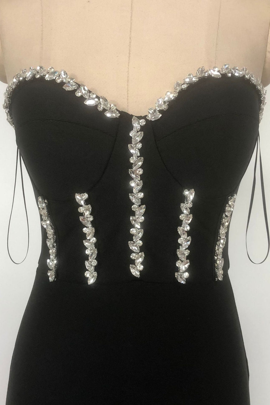 Flowering Girl Women Kristin Black Strapless Mesh Bandage Maxi Dress