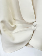 Flowering Girl Women Beaded diamond-embellished skirt blazer in beige