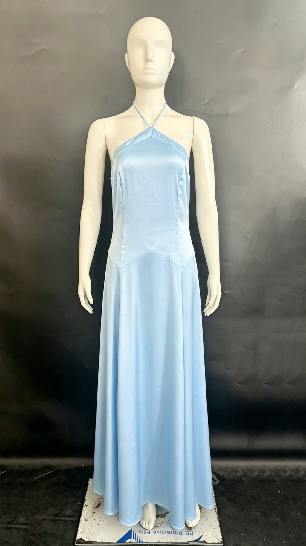 Flowering Girl Women Halter Satin Flowy Maxi Dress