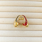 retro gold- red earring