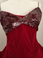 Evangeline Sequin Embellished Mini Dress In Red