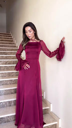 Flowering Girl Women Chiffon Gentle Ruffles Flowing Strappy maxi Dress