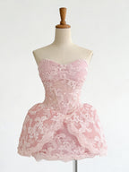Lace Embroidered Bandeau Sleeveless Dress
