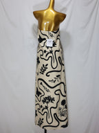 Tropical Leaf Print Strapless Maxi Dress