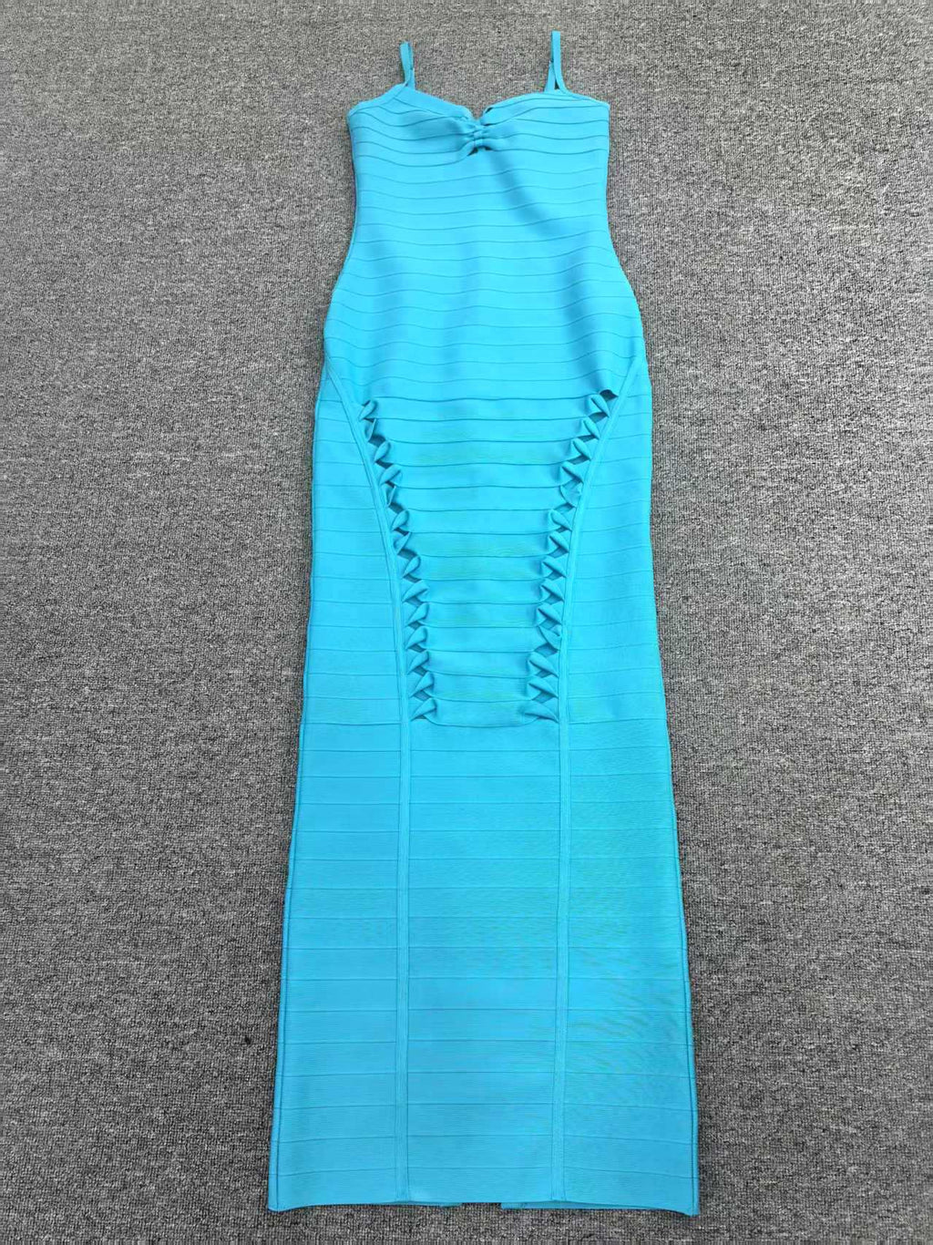 nancy hollow Bandage Maxi Dress in blue