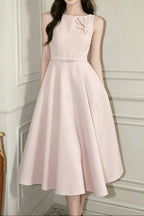 Blush 3D Floral Sleeveless Midi Formal Dress