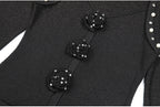 Flowering Girl Women flower knit mini dress in black