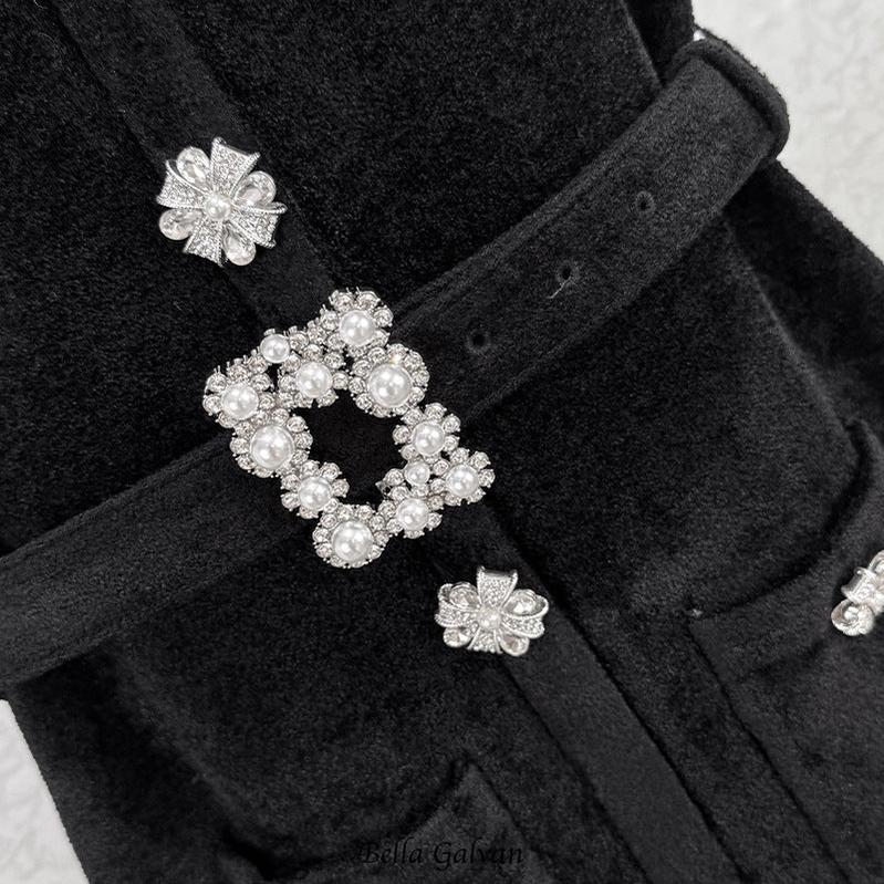 kama Black Chenille Knit Midi Dress