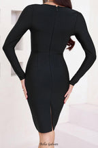 Flowering Girl Women alexandra bodycon bandage mini dress in black