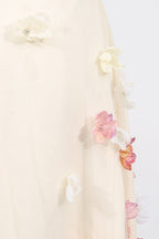 Flowering Girl Women Off-Shoulder Embroidered Maxi Dress In Apricot