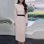 Flowering Girl Women diamond-embellished sheath maxi dress in pink