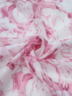 Pink Floral Printed Midi Dress