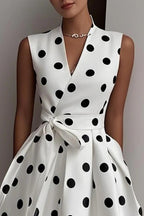 Flowering Girl Women white polka dot strapless maxi dress