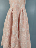 Pink Fairy Jacquard Halterneck Open Back Big Swing Midi Dress