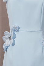 Flowering Girl Women Sabrina 3d Flower Midi Dress In Blue