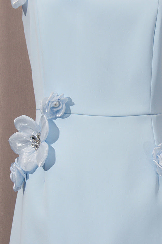 Flowering Girl Women Sabrina 3d Flower Midi Dress In Blue