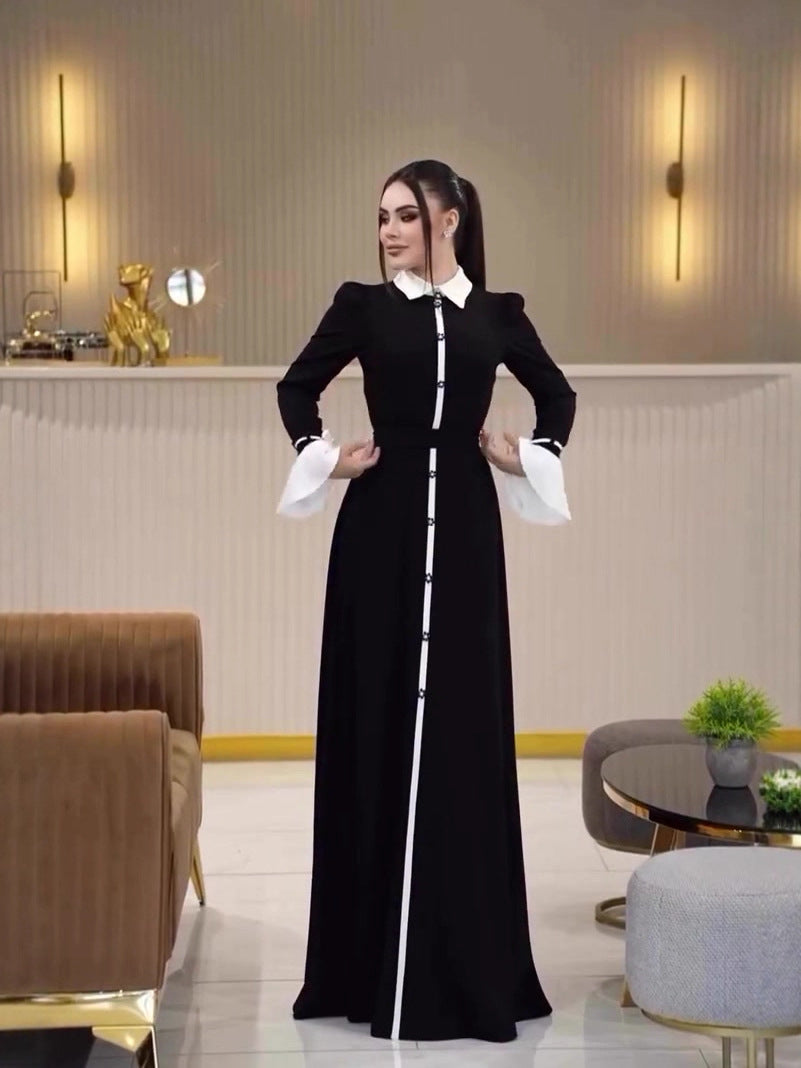 Flowering Girl Women carlin long-sleeved long skirt waist dress