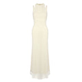 Flowering Girl Women Pearl tassel off-shoulder fishtail maxi dress - yellow