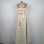 Flowering Girl Women Tulle splicing bow sleeveless maxi dress - ivory