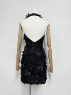 Cherry Blossom Mini Dress in Black