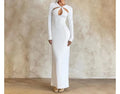 Flowering Girl Women kate long sleeve Openwork knit maxi dress