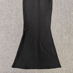 sally 3D Flower Decorative Bandage maxi Dress in black