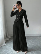 Flowering Girl Women black long-sleeved suit