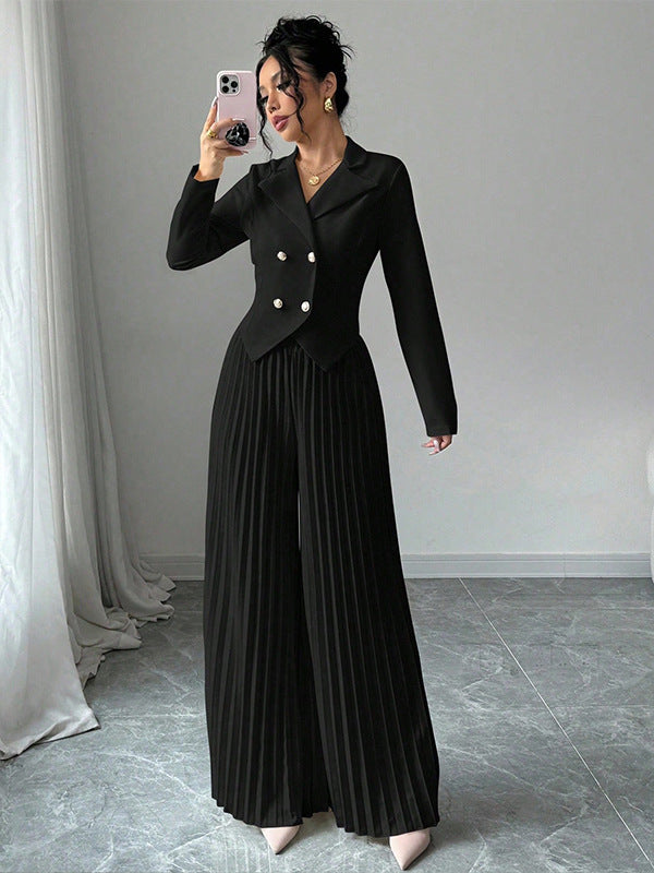 Flowering Girl Women black long-sleeved suit