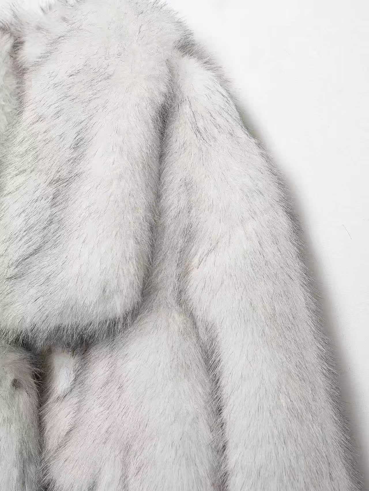 Flowering Girl Women modesty gradient fur coat