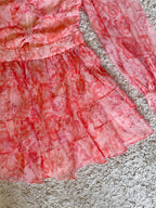 cutout-out waist-cinching layered dress