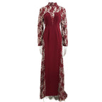 Flowering Girl Women trista Mesh embroidery patchwork maxi dress - red