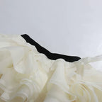 Flowering Girl Women Strapless Black Lace Corset Ruffle Tulle Mini Dress