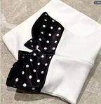 michaelia white Contour Sleeveless Polka Dot Contrast bow Bandage Mini Dress