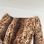Edwina Long Sleeves Leopard Print Mini Dress In Brown