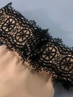 alyssa black Halter Floral Embroidered Midi Dress