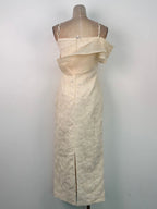 tiffany apricot Sheath off Shoulder Sleeve Lace Maxi Dress