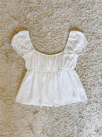bow embroidery high-waisted cropped top