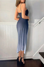 Flowering Girl Women black Mesh Suspender Backless Dress