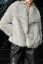 Flowering Girl Women mag lambswool thick fur coat