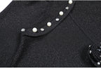 Flowering Girl Women flower knit mini dress in black