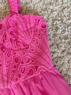 crocheted lace patchwork cotton dress