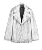 Flowering Girl Women suit collar imitation fox fur coat