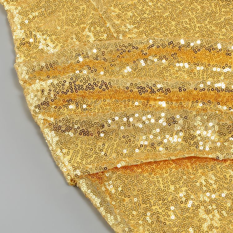 Hedwig Sequin Pleated Strapless Mini Dress In Gold