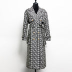 Flowering Girl Women black monogrammed trench coat
