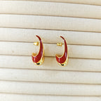 retro gold- red earring