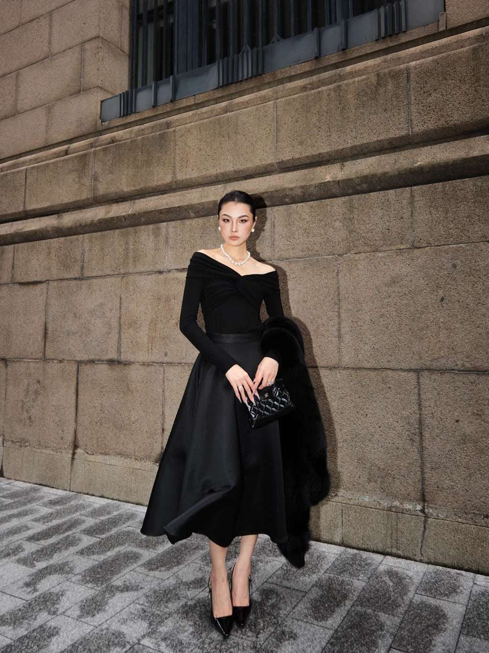 Flowering Girl Women Black high waist vintage skirt