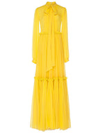 Yellow Long Sleeved Large Swing Dress