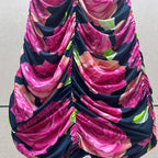 Flowering Girl Women Denise Floral Ruched Mini Dress In Purple