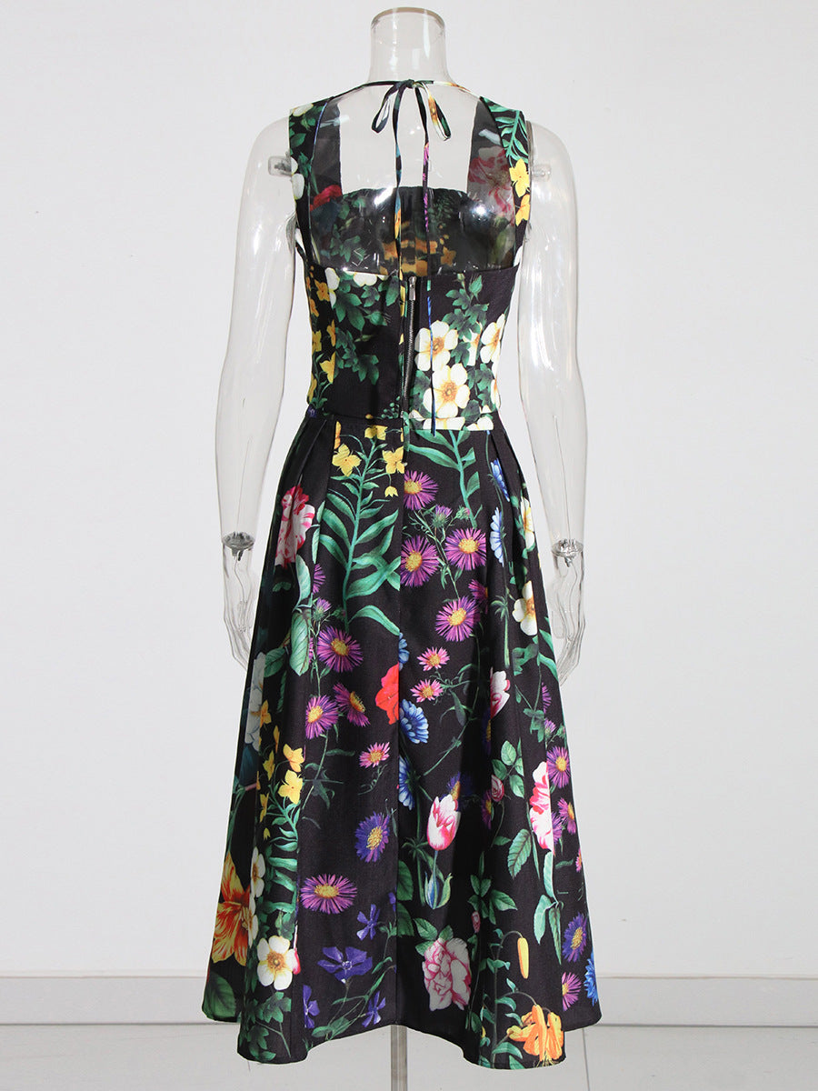 Flowering Girl Women Flower Print Two Pieces Set