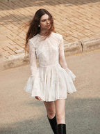 Flowering Girl Women Bblythe Tulle Lace Backless Mini Dress In White